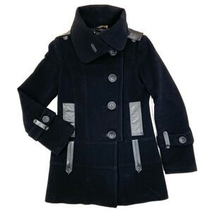 MACKAGE Wool / Cashmere / Leather Peacoat